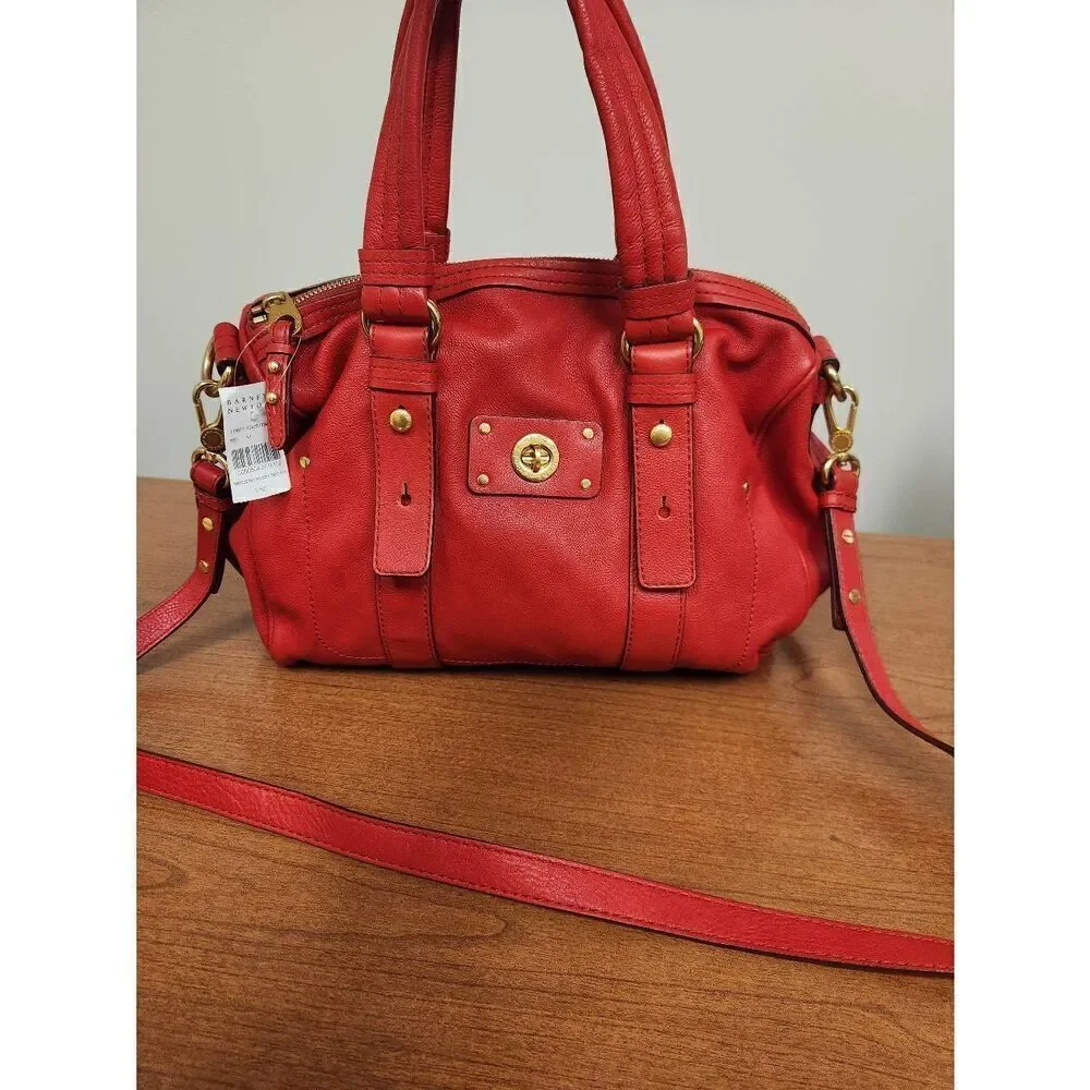 NWT Marc By Marc Jacobs Red Leather Turnlock Shoulder Crossbody